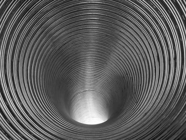 inside view of new stainless steel chimney liner