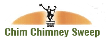 Green Chim Chimney Sweep Logo with Chimney Sweep Figure 