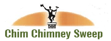 Green Chim Chimney Sweep Logo with Chimney Sweep Figure 