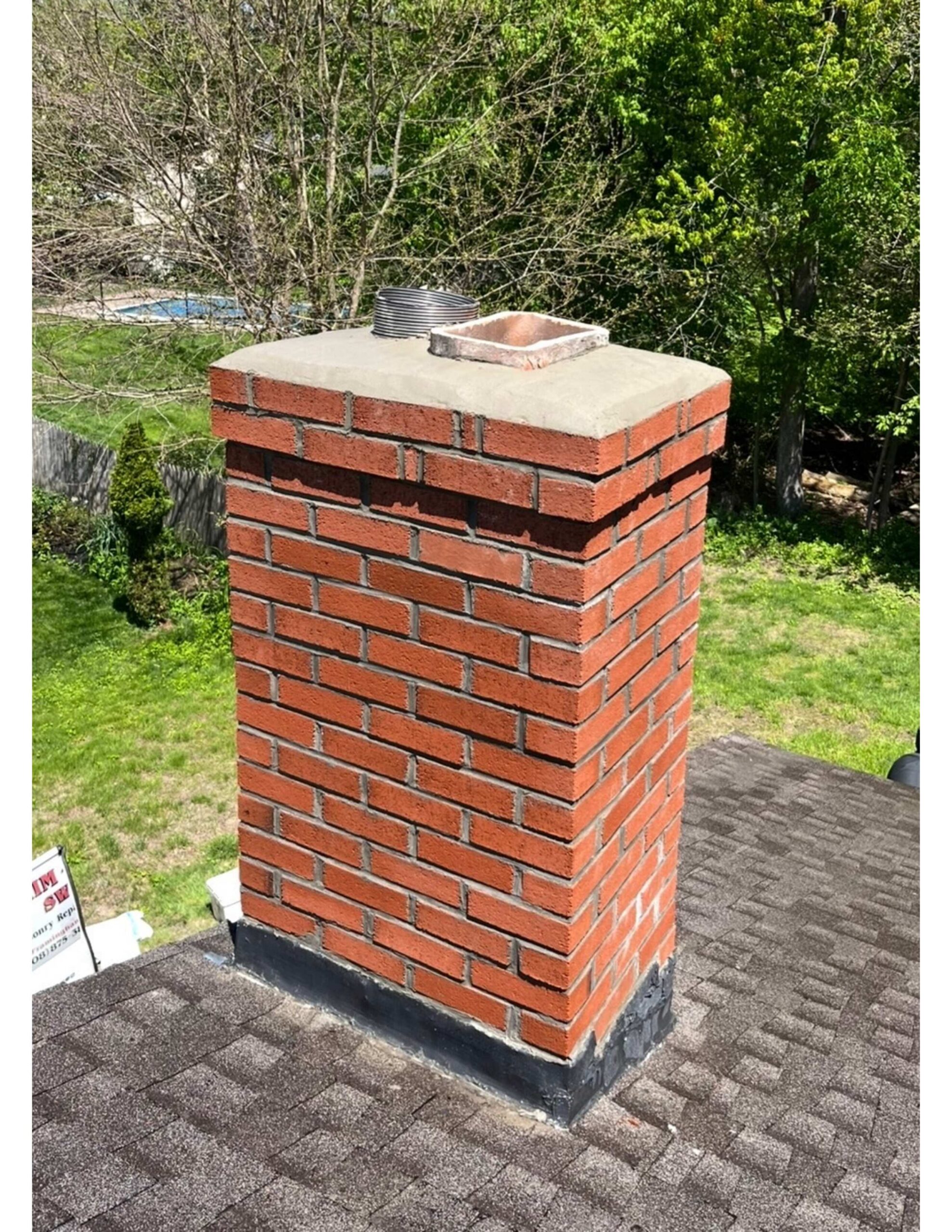 Chimney rebuild by Chim Chimney Sweep in Holliston.